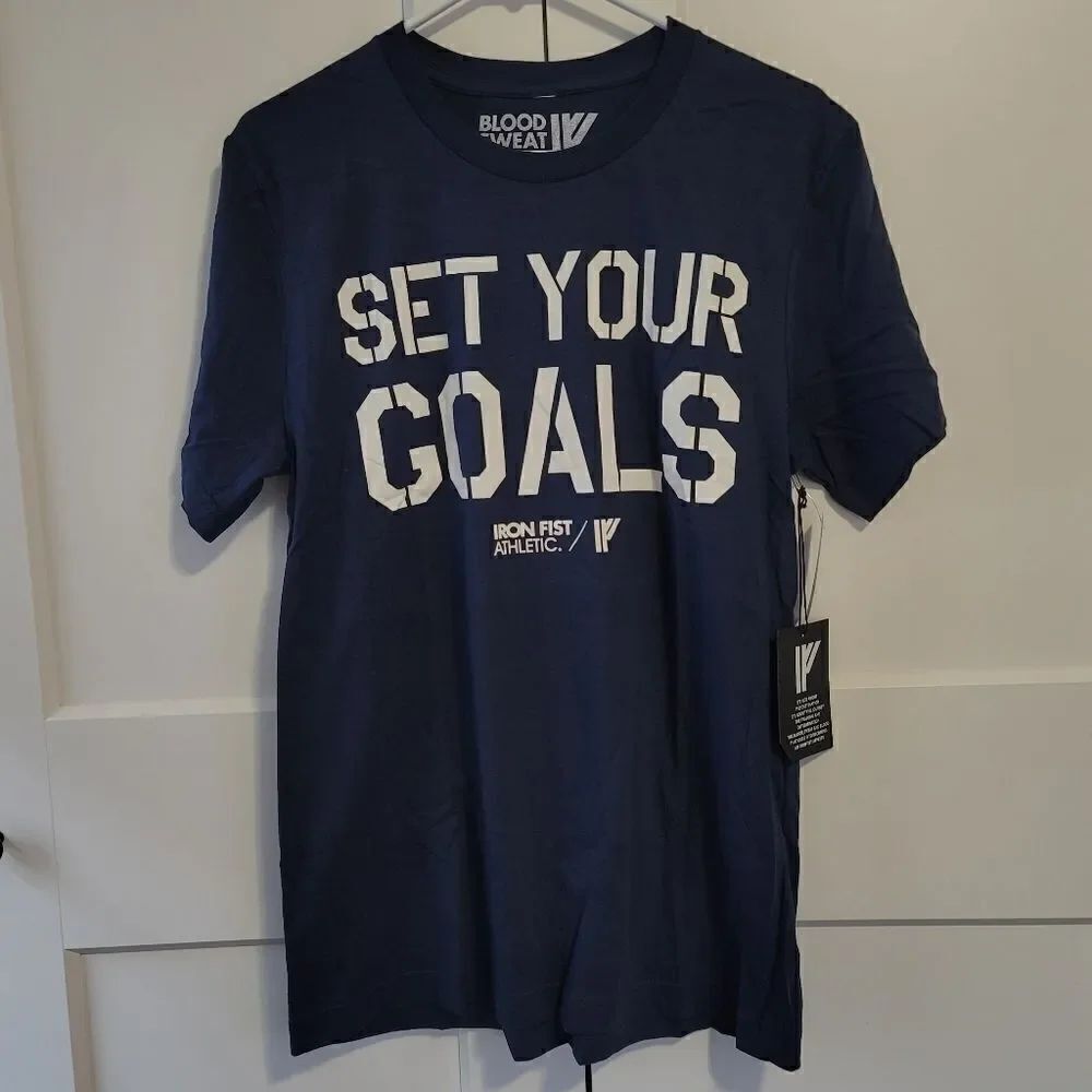 Iron fist men's navy blue athletic fit graphic tee